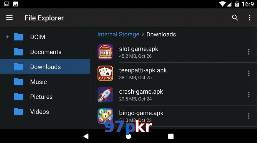 Main screen of 97Pkr gameapk page for PK players